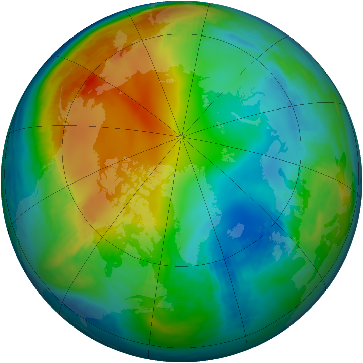 Arctic ozone map for 01 December 1981